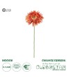GloboStar® Artificial Garden ORANGE  ROSE BRANCH 21206 Τεχνητό Διακοσμητικό Κλαδί Ζέρμπερας Πορτοκαλί Y44cm